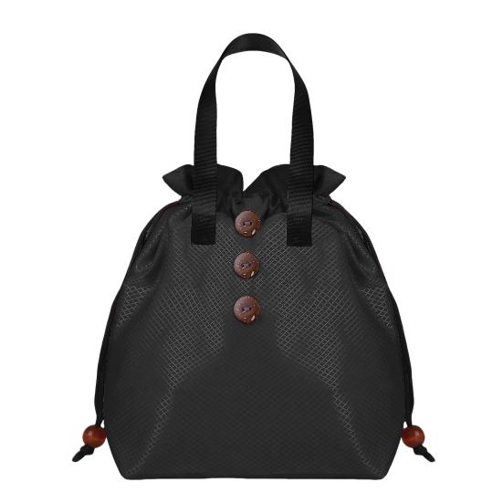 Insulated Lunch Bag Bento Storage Organizer with Drawstring Cuff Large Capacity Waterproof Bento Lunch Handbag with Handle