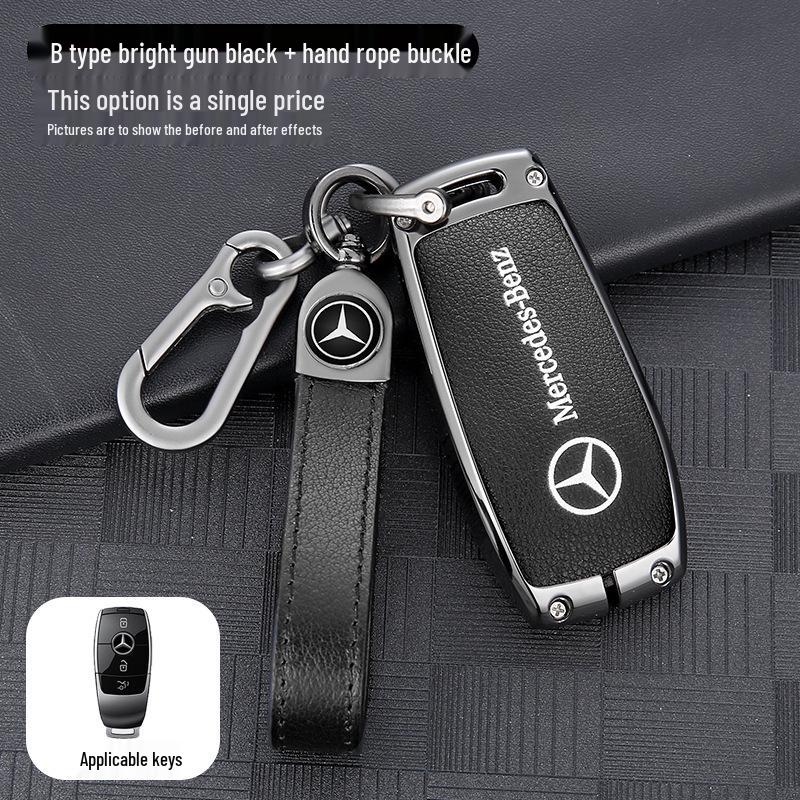 Mercedes-Benz E-Class Leather Key Cover for E300, E260L, C260, GLC300L, and GLE.