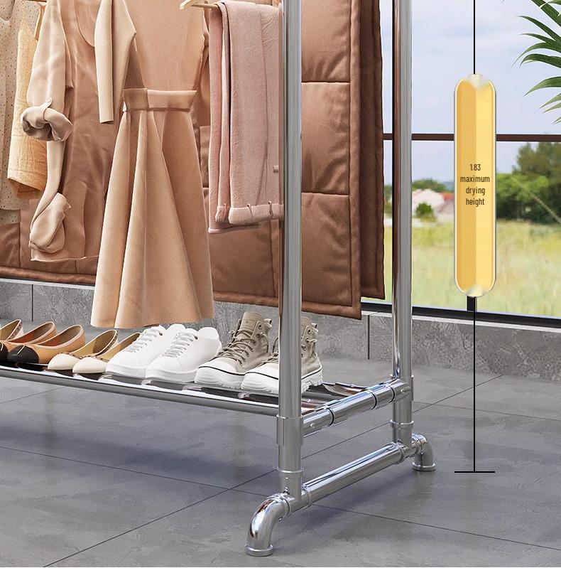 Floor-Standing Indoor Clothes Drying Rack for Bedroom and Balcony