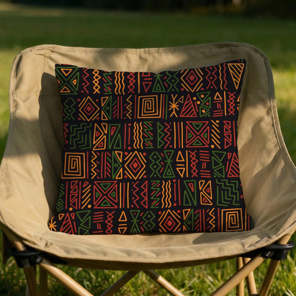 African Tribal Pattern Cushion Cover Soft Reversible  Durable Pillow Cover  MultiScene Use for Home  Car Daily Comfort