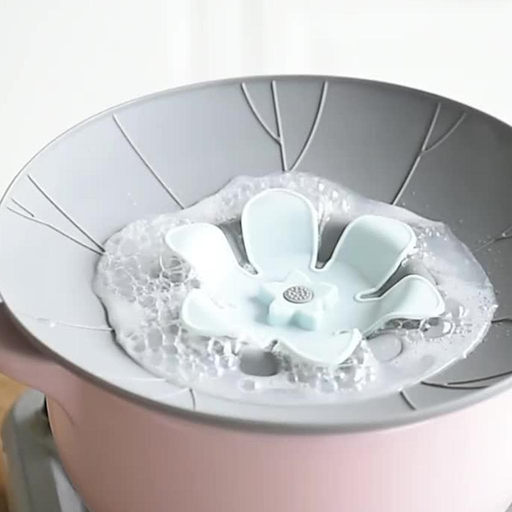 26CM Silicone High Temperature Resistant Splashproof Boiling Stop Flower Shaped Overflow Cover Kitchen Household Antiflutter Pot