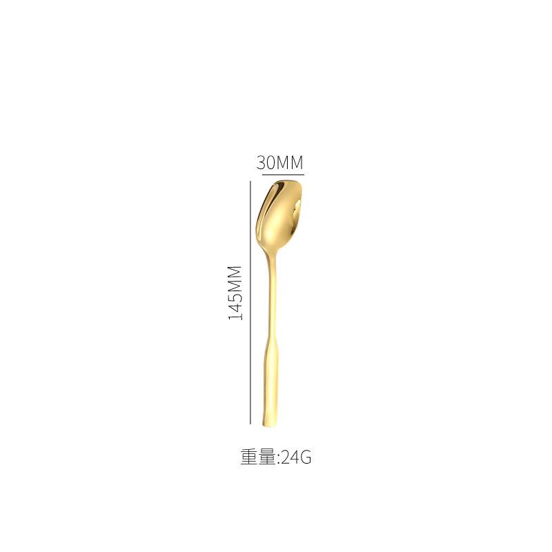 304 Stainless Steel Square-headed Spoon Long Handle Western Dining Teaspoon Coffee Dessert Spoons Silver Tableware