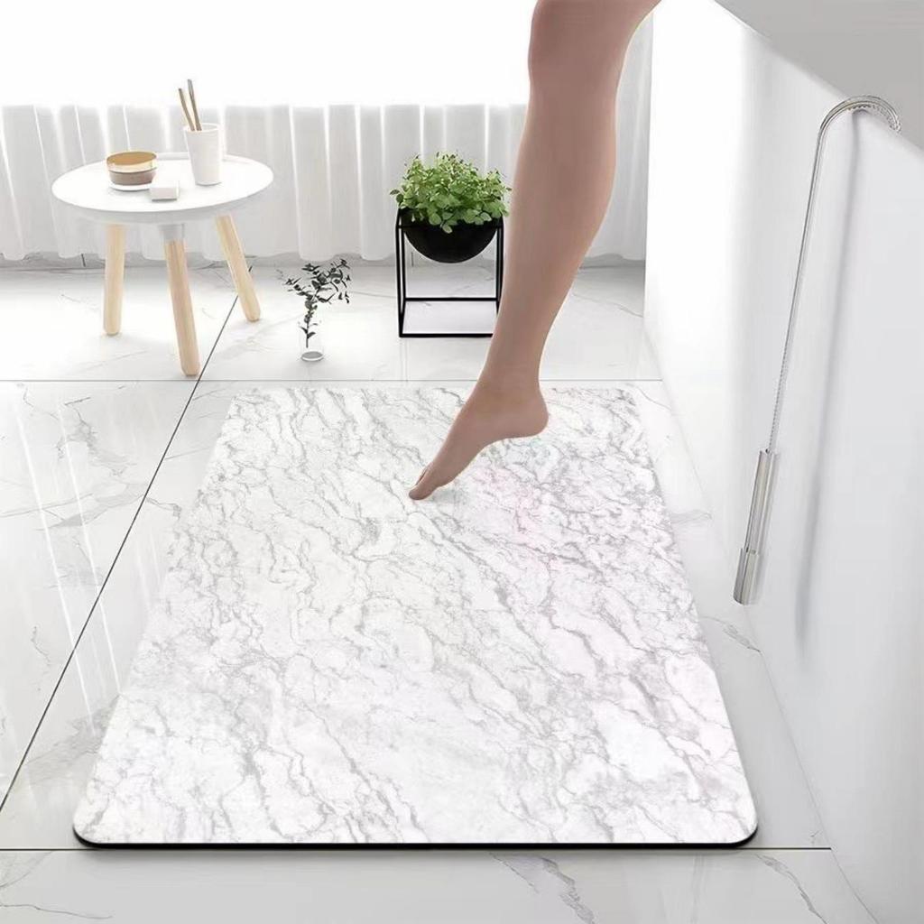 Diatom Thickening Printing Mat Bathroom Bath Nonslip Carpets In Wash Basin Bathtub Side Floor Rug Shower Room Doormat Memory Foam 3d Pad