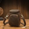 Handmade Cow Leather Messenger Bag Men Multi Functional Waist Bags Vintage Solid Color Mobile Phone Shoulder Bags