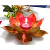 Golden Metal Big Size 7 Inch Table Lotus Flower T-Light/Tealight Holder