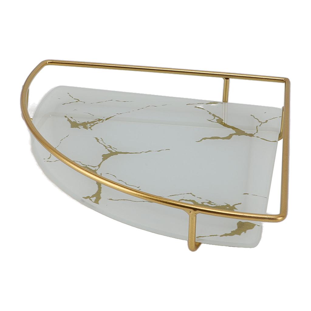 Baderomsoppbevaringsbrett Lett Luksus Dekorativ Gulltekstur Trekantet Baderomsorganisatorbrett for