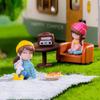 2 Pezzi Mini Statue Migliori Amiche Bambine Decorazione Paesaggio Micro Ornamenti per Auto Casa Scrivania
