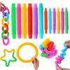 8/16/24 Pcs Colorful PopTelescopic Tube Stretching Corrugated Tube Children Adult Stress Relief Toy