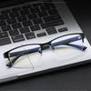 6PCS Men's Business Reading Glasses Half Rim Blue Light Blocking Farsightedness Anti Fatigue Metal Frame Eyewear