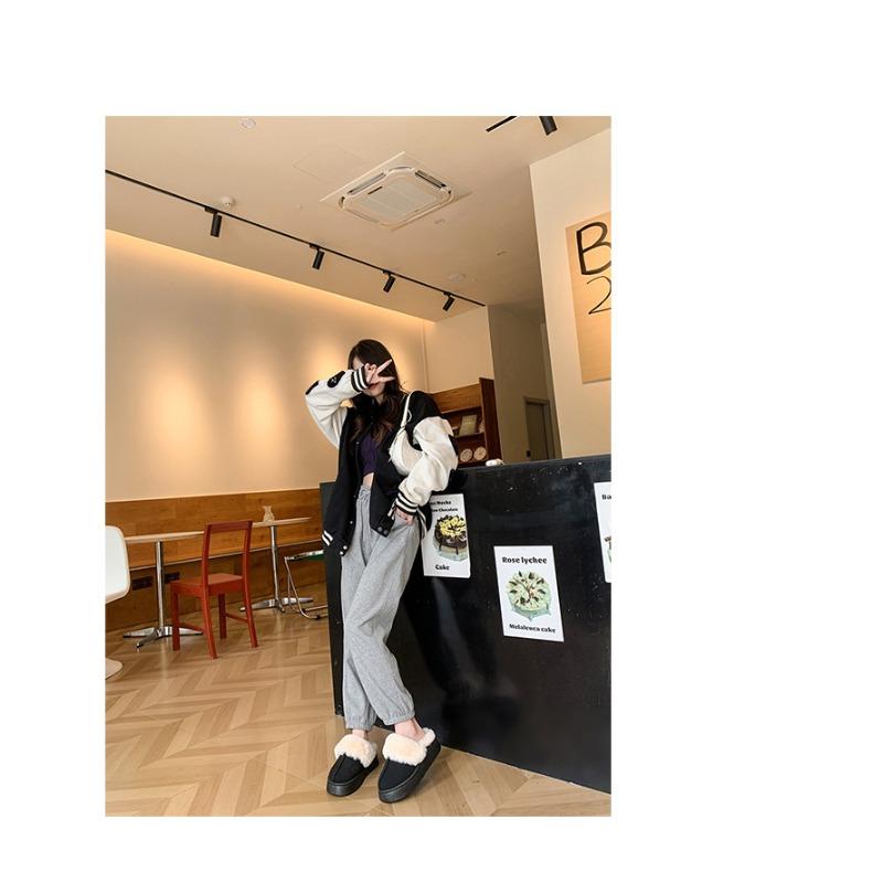 Winter New Snow Shoes Plus-size Flat Short Shoes for Women with Fleece and Thickened Warm Snow Boots for Women