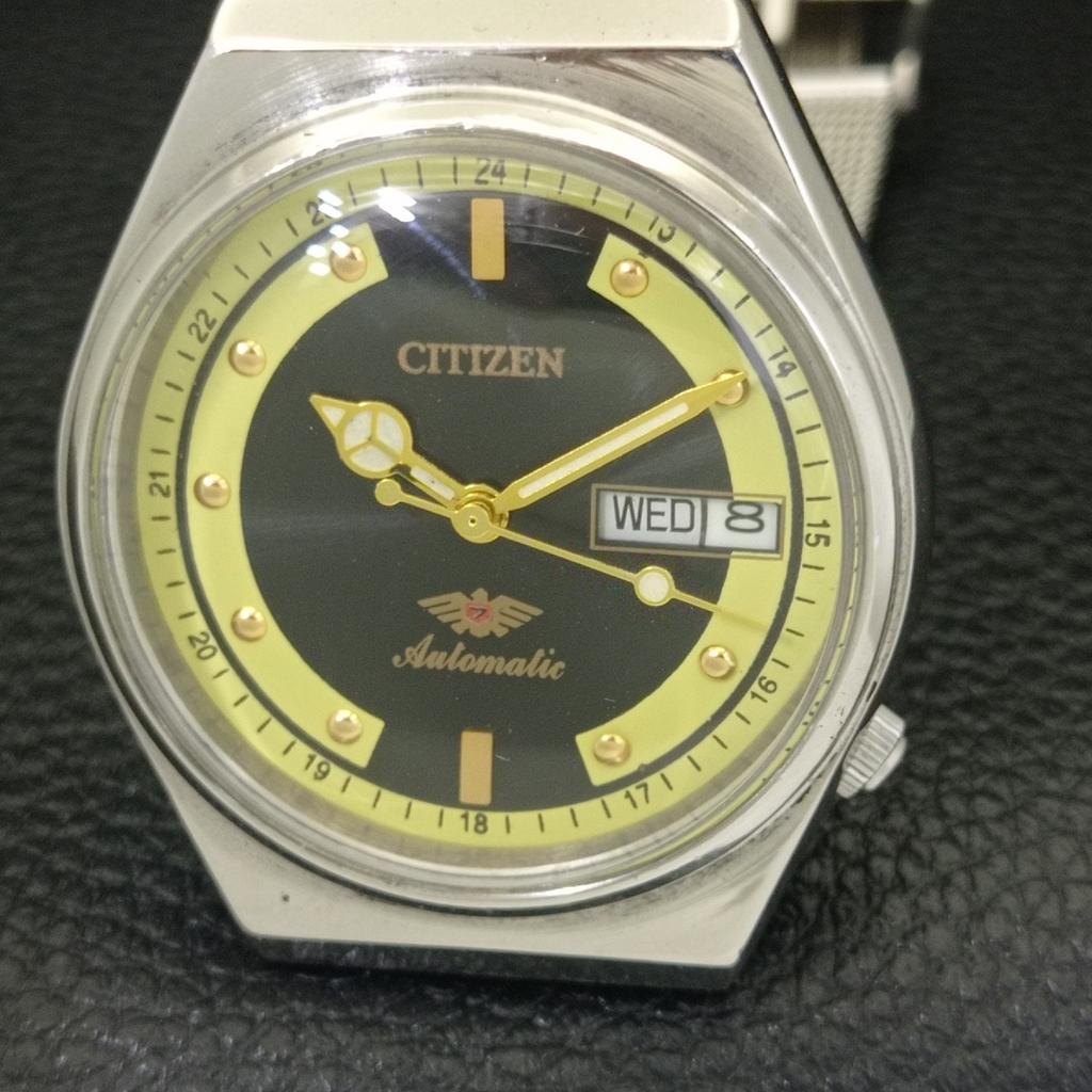 AUTOMATIC VINTAGE CITIZEN 8200 JAPAN MENS BLACK COLOR DIAL WATCH a702130-5 R208-a702130