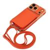 Crossbody Litchi Pattern Card Bag Hanging Rope Phone Case for iPhone 17 Pro Max 16 Plus 15 14 13 Long Lanyard Kickstand Cover