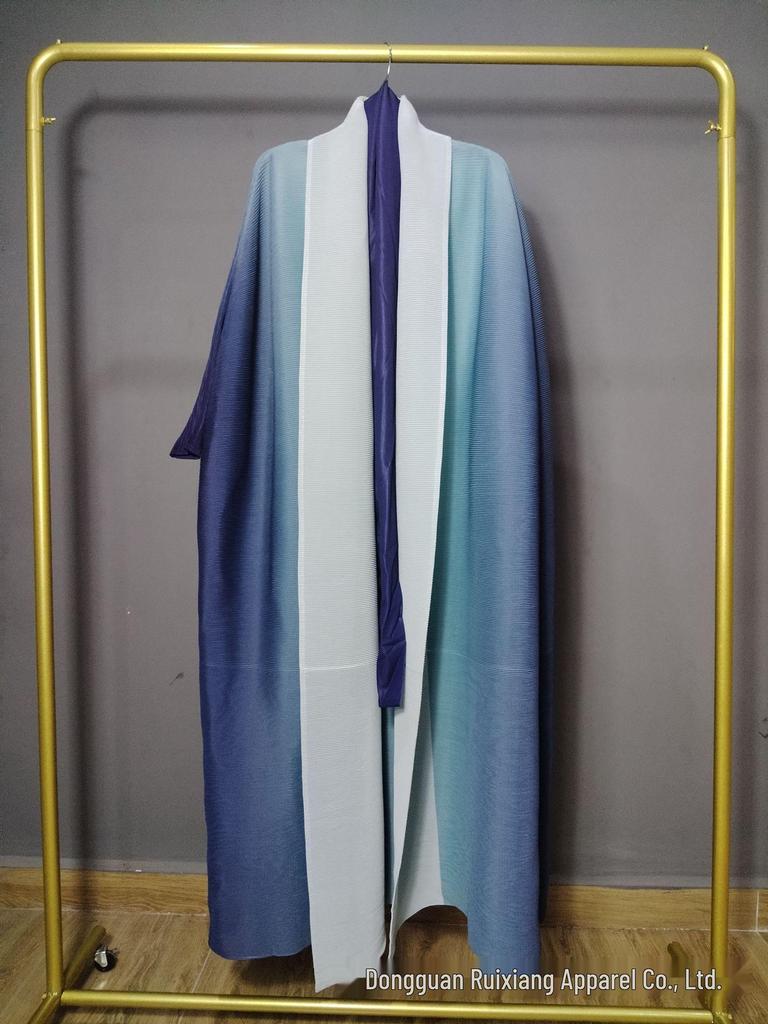 Plus Size African Pleated Long Dress Set - Miyake Style