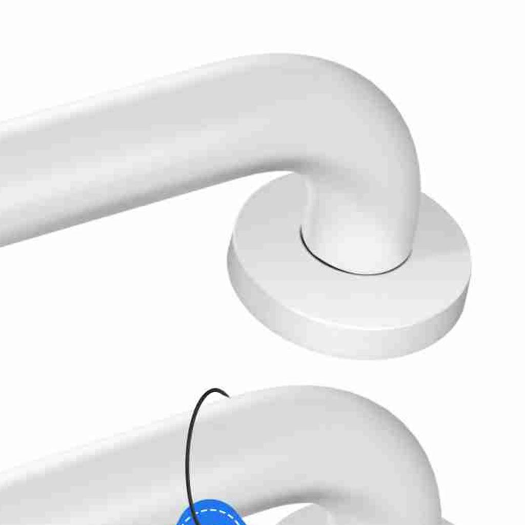 2Pcs Bathroom Grab Bar Rail Handle Water Proof Stainless Steel for Shower Toilet 12in White