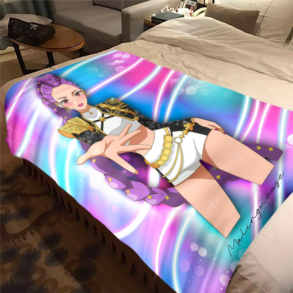 KPop Demon Hunters Rumi Print Flannel Blanket, Warm Comfortable for Bedrooms, Sofas, Beds -HYQ21