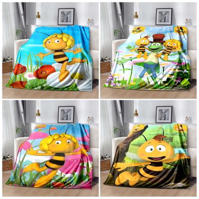 Coperta in Flanella di Maya l'Ape, Coperta Morbida Singola con Stampa del Personaggio Maya l'Ape per Camera da Letto, Divano, Regalo per Bambini