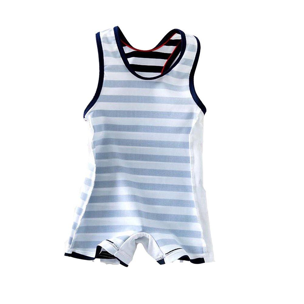Ymgot Baby Striped Swimsuit with Size 90 Boys' Cap, 2-Piece Set,