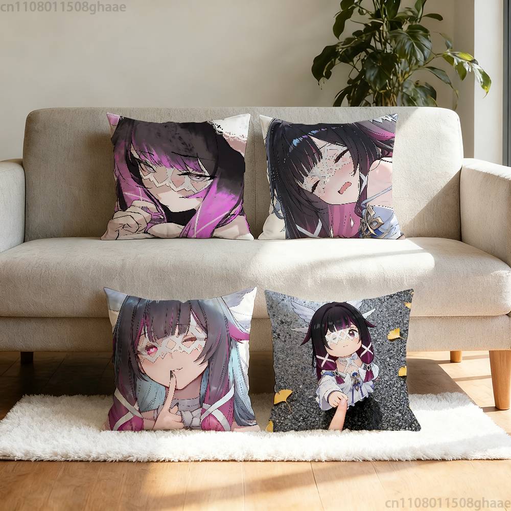 GGenshin Columbina Impact Pillow Case Sofa Living Room Bedroom Headboard Backrest Cushion Square Cushion Nap Time
