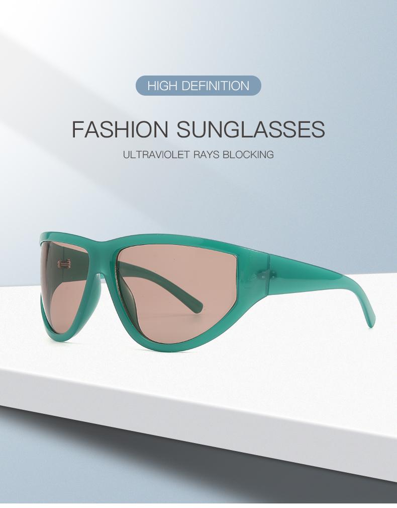 1 Pair of Oval Big Frame Street Fashion Sunglasses Big Frame Sports Cycling Sunglasses Sunglasses