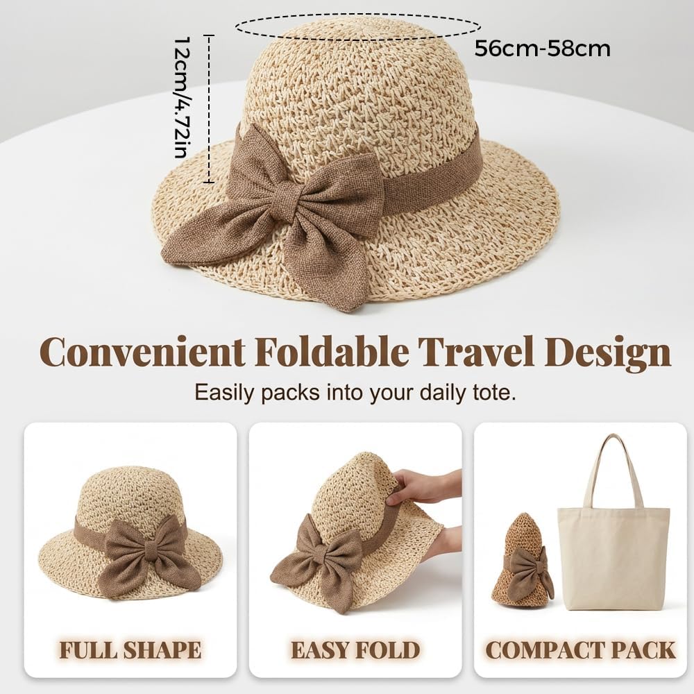 Womens Straw Hat 2026 New Beach Sun Straw Hats for Women Summer Hats for Vacation Travel