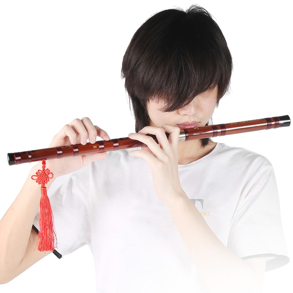EKey Bamboo Flute Selected Dry Bitter Material Traditional Dizi Instrument Set ZD02