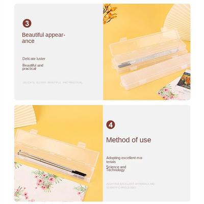 New Transparent Storage Box Large Capacity Plastic Pen Case Multifunctional Pencils Case Drawing