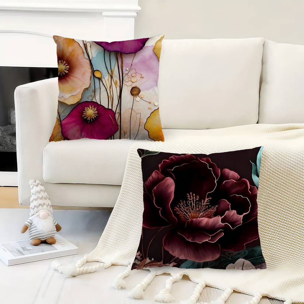 Vintage Blumen Kunst Blume Kissen Geschenk Heim Büro Dekoration Kissen Schlafzimmer Sofa Auto Kissenbezug Kissenhülle