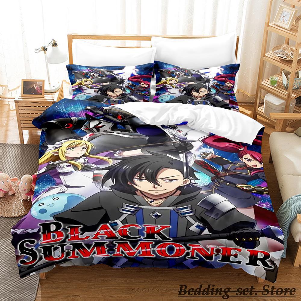 Black Summoner Bedding Set Single Twin Full Queen King Size Bed Set Adult Kid Bedroom Duvetcover Sets Anime Parure De Lit Bed