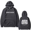 Christian Good News Jesus Saves for God So Loved Bible Verse Print Hoodie Men's Fashion Streetwear Male Casual Fleece Pullover