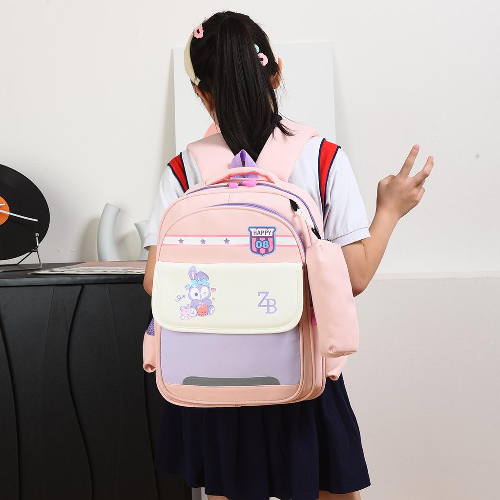 Cartoon Animation Boys And Girls Backpack Foreign Style Large Capacity Primary School School Bag Contrasting Color Children'S Backpack