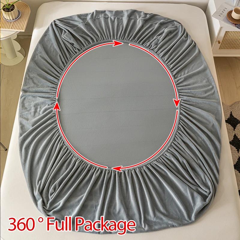 Thickened Velvet Mattress Cover High-quality Solid Color Bedspread Latex Mattress Elastic Soft Mattress Covers 160/180/200x200cm