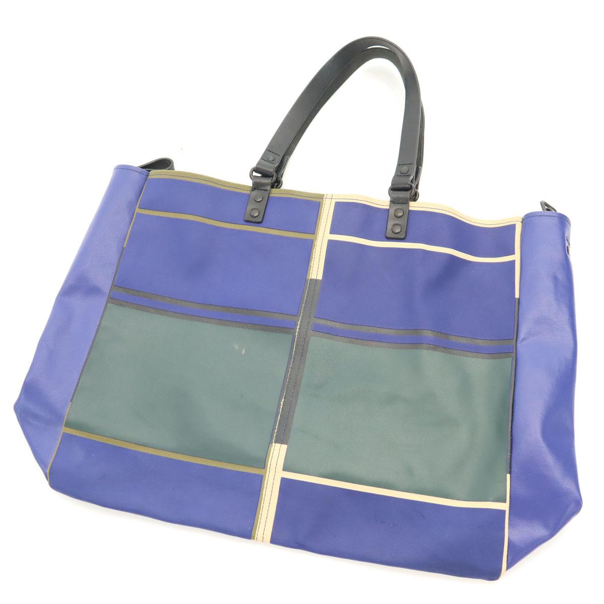 

PLEATS PLEASE Сделано в Японии ПВХ Сумка-тоут Синий фиолетовый Мужская Б/У