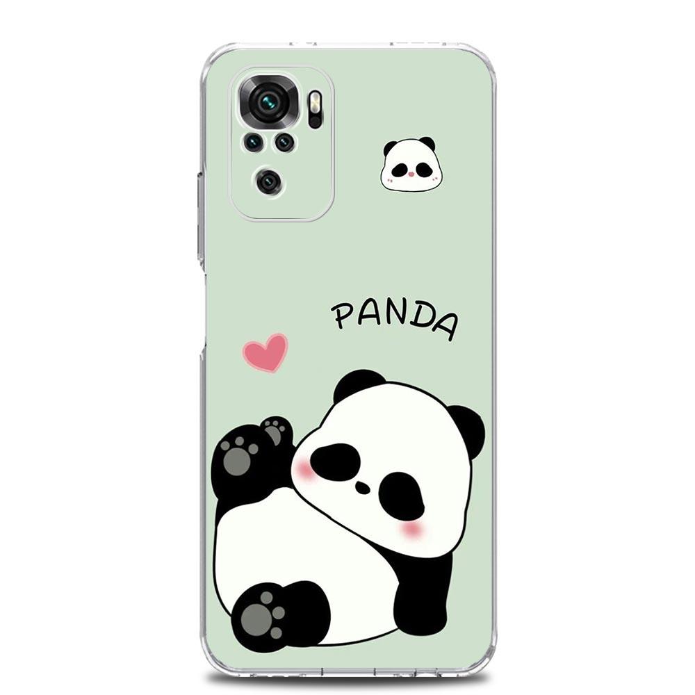 Phone Case For Xiaomi Redmi Note 14 13 12 4G 9 8 10 11 Pro Plus 5G 14C 13C 12C 10C 9C 9A Clear Soft TPU Cover Cartoon Panda