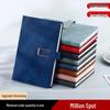 U-Shaped Buckle PU Leather Business Notebook, Customizable for Meetings & Records