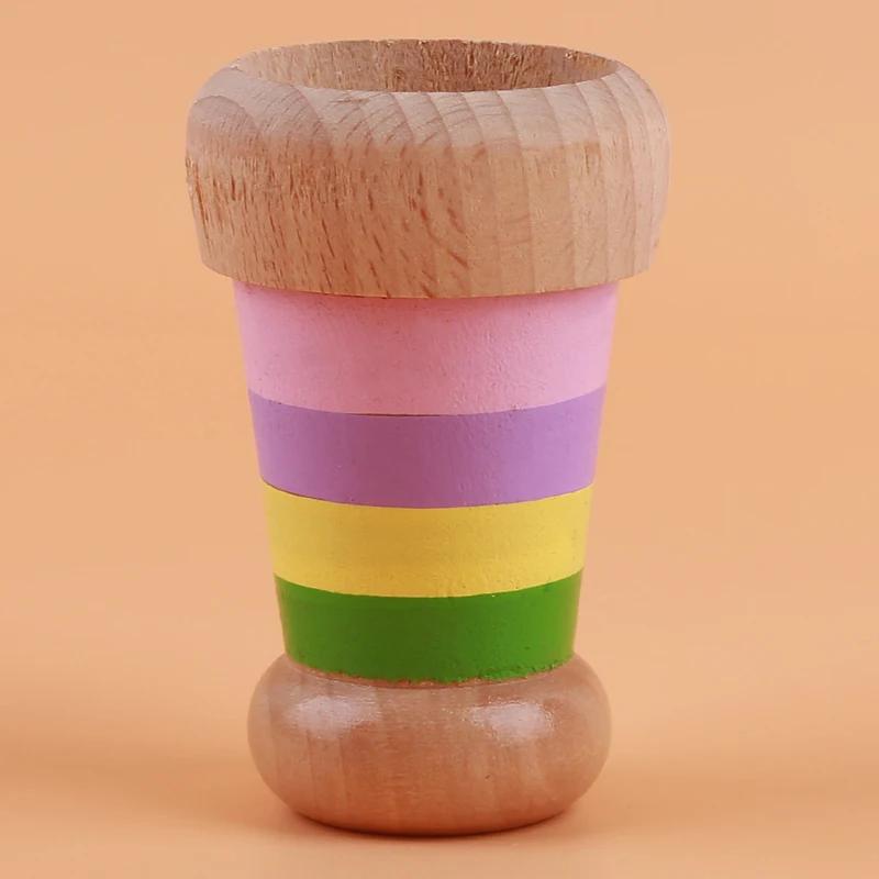 Rainbow Wooden Magical Mini Kaleidoscope Bee Eye Effect Polygon Prism Children Toy