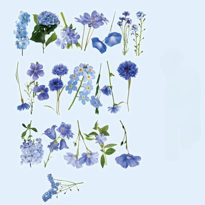 40Pcs Fresh Flowers Plants Stickers DIY Decoration PET Waterproof Stickers for Planners Scrapbooking Laptops