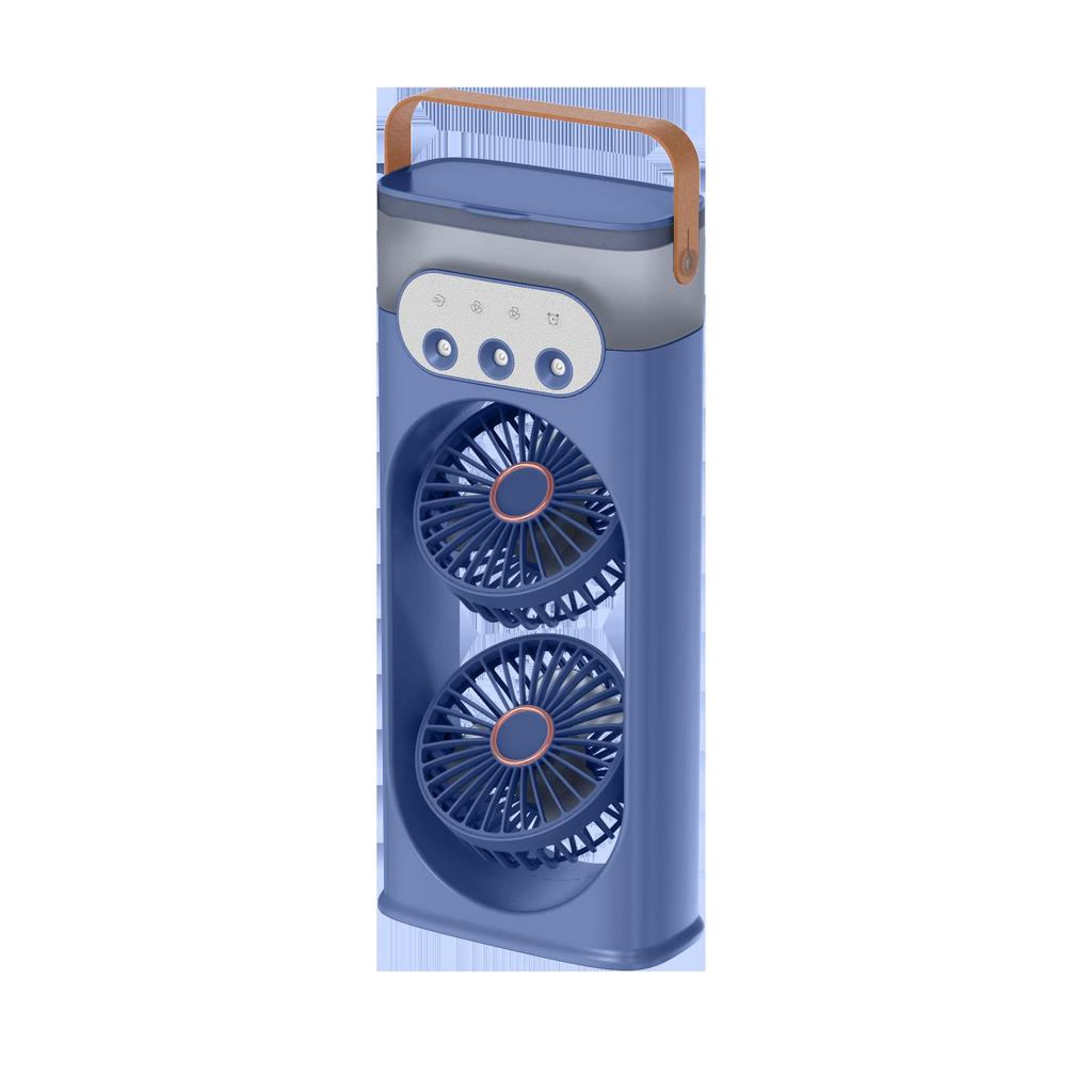 High-Power Silent Dual-Head Fan with Humidification for Home, Office, and Camping