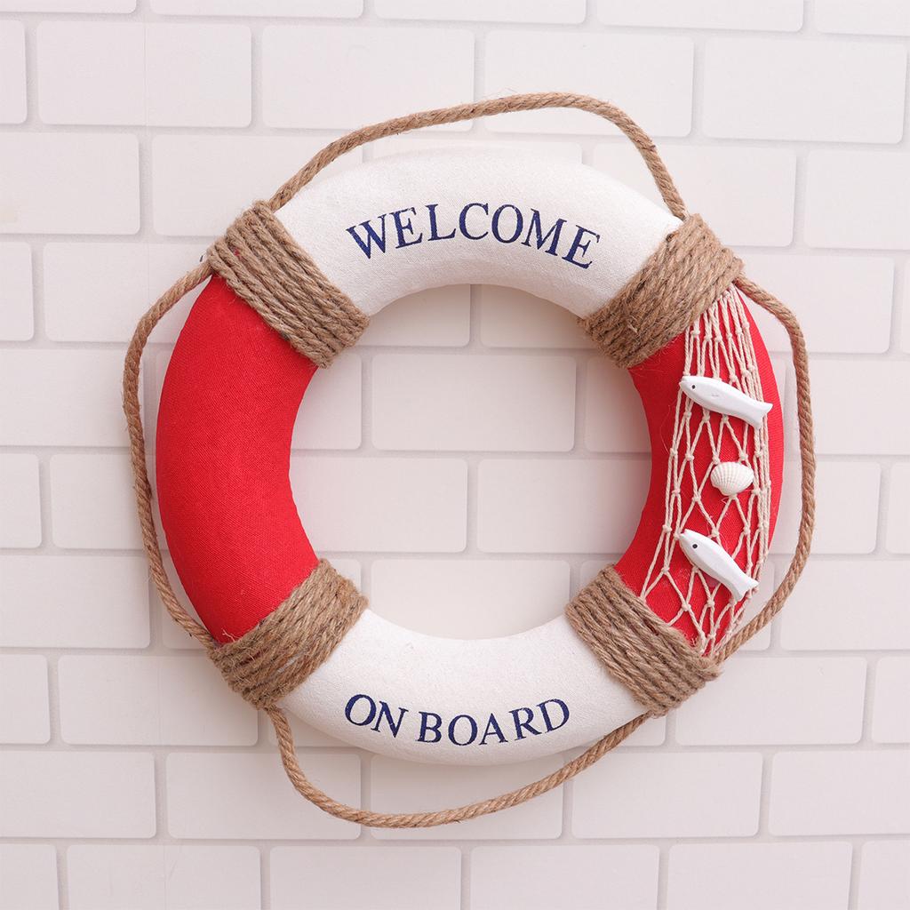 1Pcs 30Cm Exquisite Lifebuoy Hanging Decoration Metal Door Sign for Cafe Bar Shop Wall Decor Festive Entrance Ornament