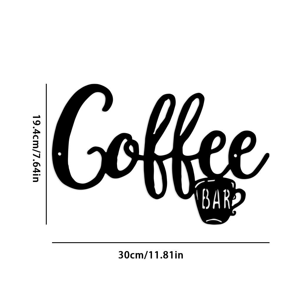 Rustic Metal Coffee Bar Sign 1PC Hanging Metal Wall Decor Coffee Signs for Home Coffee Bar Decoration