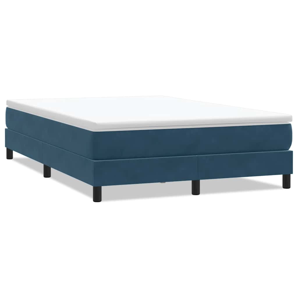 Łóżko Typu Box Spring Bez Materaca Ciemnoniebieskie 140X220 Cm