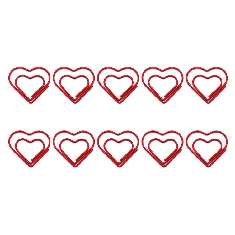 10 Pcs Small Bookmarks Colorful Paper Clips Heart Bookmarks Holders Lovely Planner Clips for Home красный