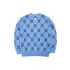 MLB Base Logo Knitwear Unisex Blue V neck Moderate Cardigan 3AKCM0221-43BLS