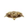 CraftIndia Golden Metal Swastik Designer Pooja Thali With 3 Bowls And 1 Diya