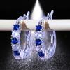 Ohrringe für Damen Schmuck 14K Gold Plated Pendientes Mode Runder Kreis Mosaik Klare Zirkonia Zirkon Stecker DIY Ohrring Schmuck