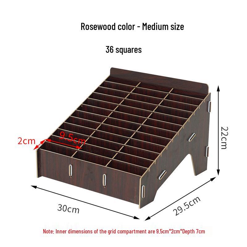 Wooden Desktop Mobile Phone Holder & Organizer with Multi-Compartments for Students & Meetings
