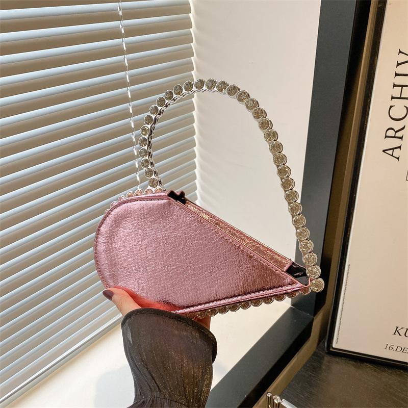 

Trend niche design heart-shaped light luxury high-end texture temperament handbag handbag female розовый