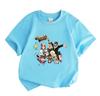 Kids Boys Girls Crew Neck Short Sleeve 100% Cotton T-Shirt, Funny Gravity Animation Character Print Casual Comfortable Tee for Daily Outdoor Playwear