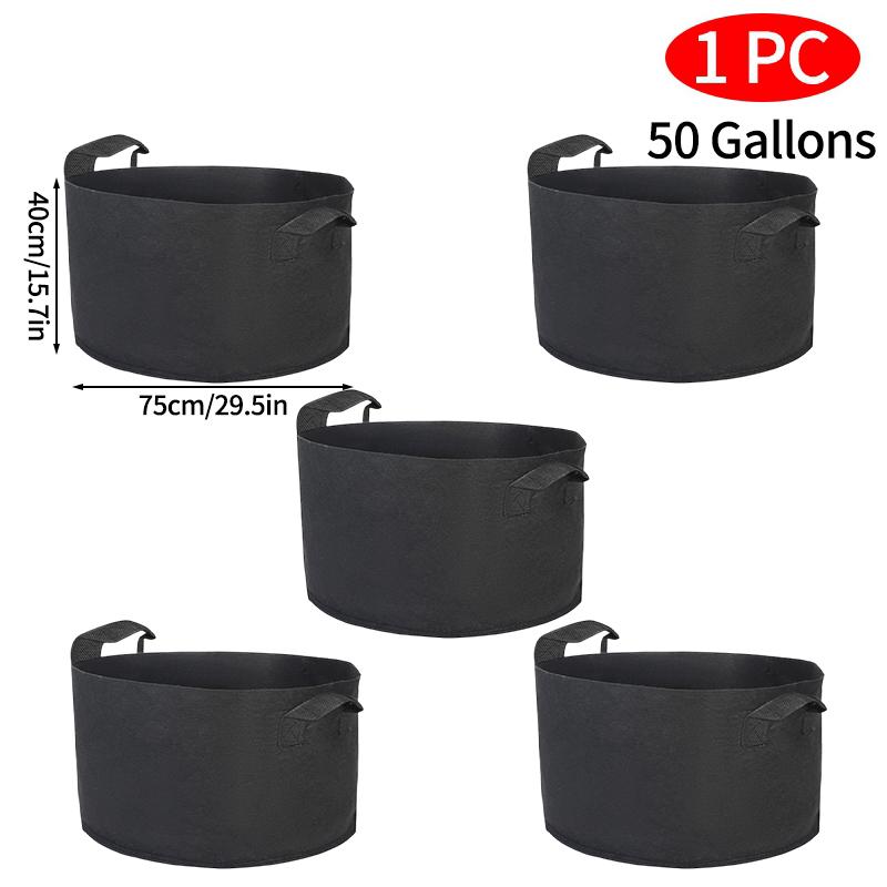 5Pcs 3-50 Gallons Grow Bags Non-Woven Fabric Plant Pots With Handle Garden Planting Bag For Tomato, Potato, Strawberry, Flowers Set
