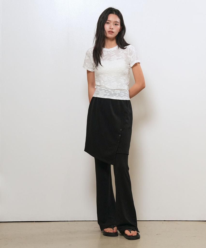 GENERALIDEA Button Slit Skirt Set Pants [Black] / Gf2Lpt511