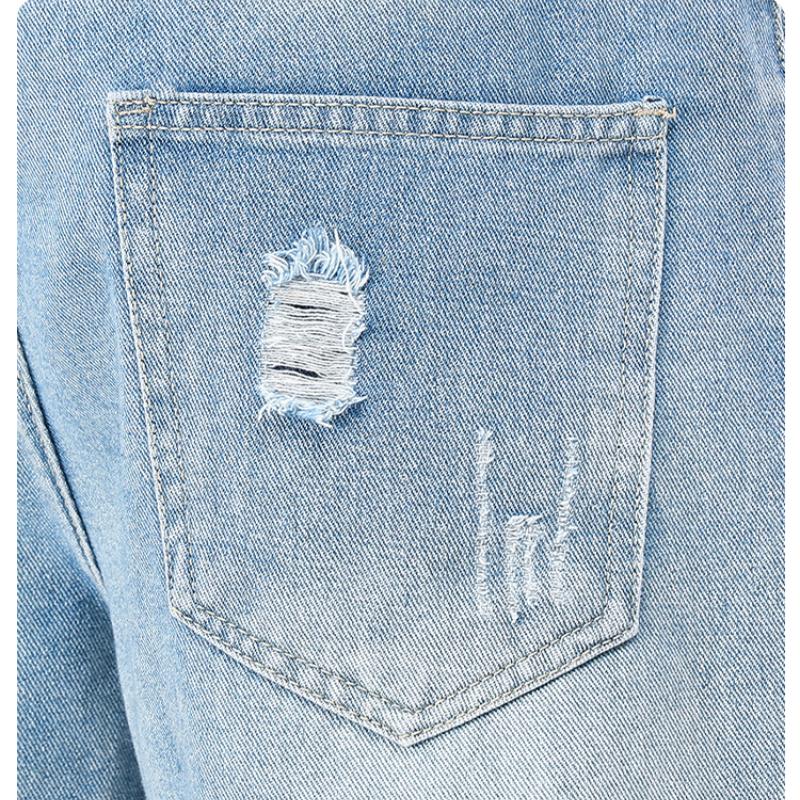 Pětibodové kalhoty Tenké Džínové džíny Jaro Léto Pánské šortky pro volný čas s dírkou